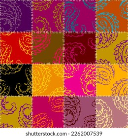 Patchwork textile pattern. Seamless quilting design background.