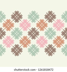 Patchwork texture. Weaving. Hand hatching. Trendy seamless pattern designs. Vector geometric background. Can be used for wallpaper, textile, invitation card, wrapping, web page background.