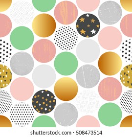 Patchwork vector seamless pattern. Modern decorative elements. Colorful background. Islam, Arabic, Indian, ottoman motifs. Perfect for printing on fabric or paper.