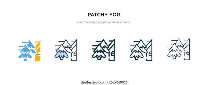 patchy fog icon in different style vector illustration. two colored and black patchy fog vector icons designed in filled, outline, line and stroke style can be used for web, mobile, ui