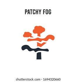 patchy fog vector icon on white background. Red and black colored patchy fog icon. Simple element illustration sign symbol EPS