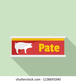 Pate tin can icon. Flat illustration of pate tin can vector icon for web design