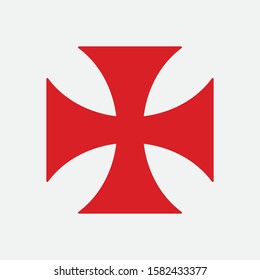 Patea cross red symbol of the Order of the Templar