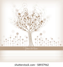 Patel Colored Vector Card with Minimalistic Tree