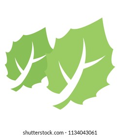
Patel like leaf with blades on the edges, veins inside, bigtooth aspen leaves icon 
