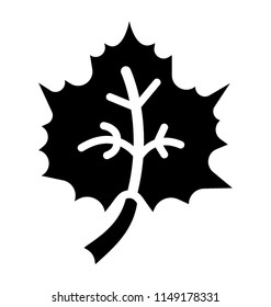 
Patel like leaf with blades on the edges, veins inside, bigtooth aspen leaves icon 
