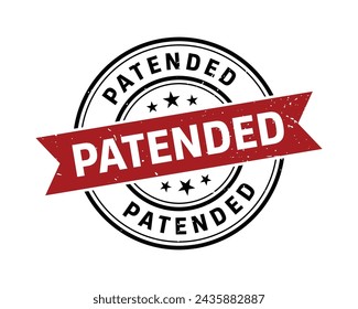 Patended Stamp,Patended Grunge Round Sign With Ribbon