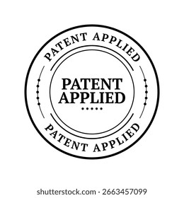Patent Applied Round Stamp Vector Icon