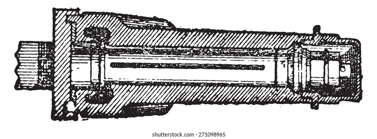 Patent axle, vintage engraved illustration. Industrial encyclopedia E.-O. Lami - 1875. 