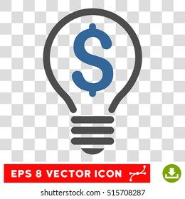 Patent Bulb EPS vector icon. Illustration style is flat iconic bicolor cobalt and gray symbol.