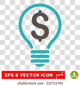 Patent Bulb EPS vector pictogram. Illustration style is flat iconic bicolor grey and cyan symbol.