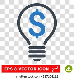 Patent Bulb EPS vector pictogram. Illustration style is flat iconic bicolor smooth blue symbol.