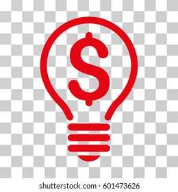Patent Bulb icon. Vector illustration style is flat iconic symbol, red color, transparent background. Designed for web and software interfaces.