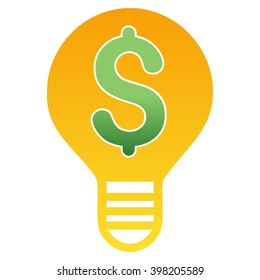 Patent Bulb vector toolbar icon for software design. Style is a gradient icon symbol on a white background.
