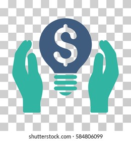 Patent Care icon. Vector illustration style is flat iconic bicolor symbol, cobalt and cyan colors, transparent background. Designed for web and software interfaces.