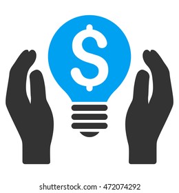 Patent Care icon. Vector style is bicolor flat iconic symbol with rounded angles, blue and gray colors, white background.