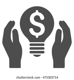 Patent Care icon. Vector style is flat iconic symbol with rounded angles, gray color, white background.