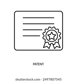 Icono de línea de concepto de patente. Ilustración de elemento simple. diseño de símbolo de esquema de concepto de patente.