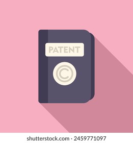 Patent copyright folder icon flat vector. Agreement protect. License sign