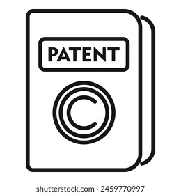 Patent copyright folder icon outline vector. Agreement protect. License sign