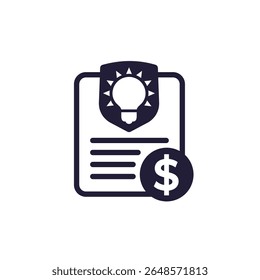 patent cost icon on white