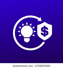 Icono del coste de la patente, diseño del Vector
