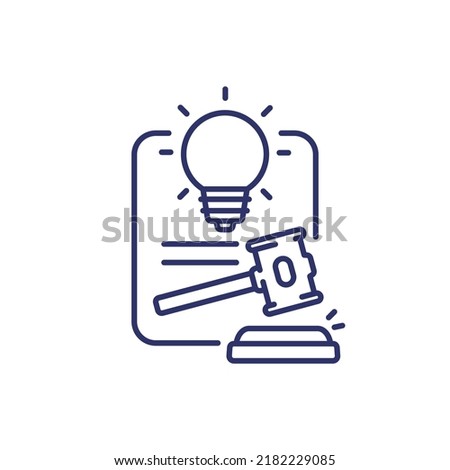 patent court line icon, vector