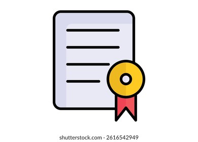 Patent icon. colored outline icon style. icon related to legal protection. law elements vector illustration