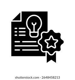 Patent Icon Glyph Vector Illustration