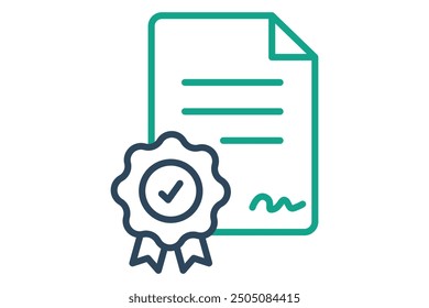 Patent icon. line icon style. icon related to law and justice. legal elements vector illustration