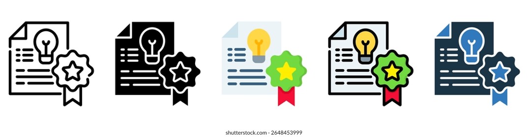 Ícone de patente Ilustração de vetor de vários estilos