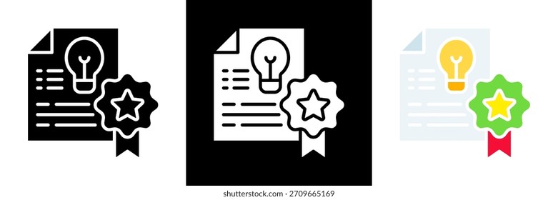 Patent Icon Set Glyphe Vektorgrafik