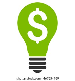 Patent icon. Vector style is bicolor flat iconic symbol with rounded angles, eco green and gray colors, white background.