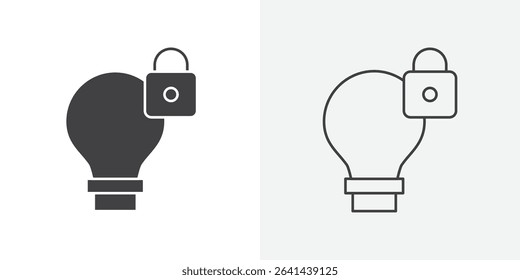 Patent idea icon Line graphics illustration