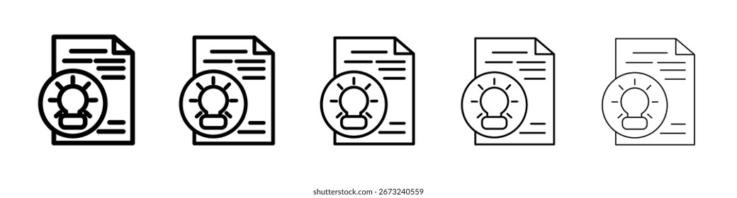 Patentidee Symbol dünne Linie Umriss Set oder Sammlung