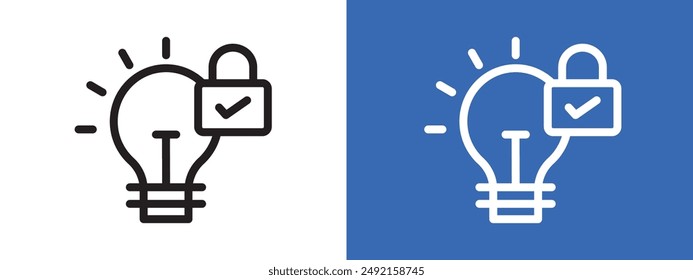 Patent idea logo sign set vector outline