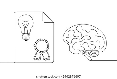 Patent for intellectual property. A document giving the right to dispose of the results of intellectual activity. World Intellectual Property Day. Vector.