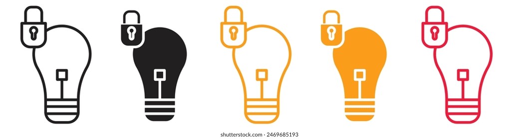 Patent and intellectual property icon line art vector