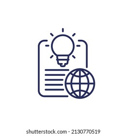 patent or intellectual property line icon