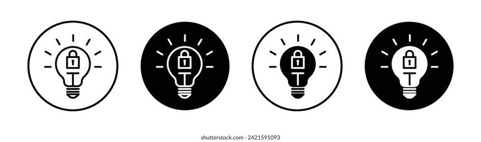 Ilustración de icono de línea de vectores de patentes y propiedad intelectual.