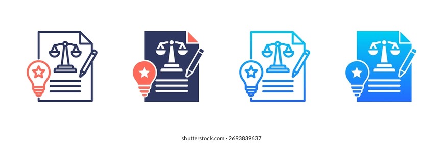 Patent Law Icon Pack In Multiple Styles