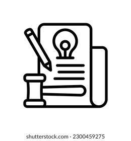 Patent Law icon in vector. Illustration