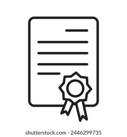 patent line icon on white background, charter certificate vector icon, cauldron symbol sign.