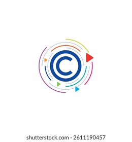 Patent logo and arrow sign. Vector