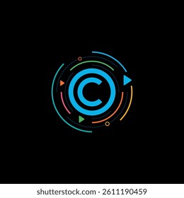 Patent logo and arrow sign. Vector