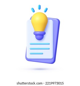 Patent office in 3d style on white background. Icon on white background. Sign online document. Creative concept idea. White background. Icon symbol. Vector 3d illustration