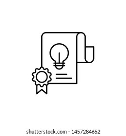 Patent, paper, reward vector icon. Illustration isolated vector sign symbol