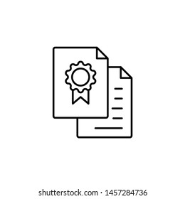 Patent, papers, reward vector icon. Illustration isolated vector sign symbol