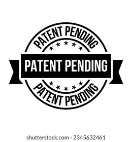 Patent Pending Badge, Rubber Stamp, Patented Pending Label, Pending Icon, Logo, Retro, Vintage, With Tick Mark And Check Mark Emblem, Patent Applied Icon, Intellectual Property Vector Illustration