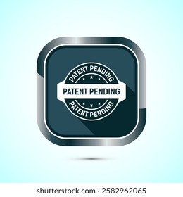 Patent pending icon design illustration, patent pending logo, badge, seal emblem, Gray shadow button design